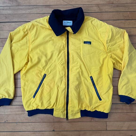 Vintage 1990s ll bean yellow all weather fleece lined coat - Picture 1 of 8
